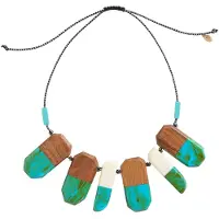 White Stuff Dipped Wooden Necklace Brown Multi Größe: OS | Schmuck Outlet | Herren | Braun