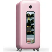 Klarstein Freistehender Weinkühlschrank 1 Zone, Getränkekühlschrank Klein, Kleiner Weinschrank, Wein-Kühlschrank Klein mit Glastür, Indoor/Outdoor Flaschenkühlschrank, Wine Fridge, 15 Flaschen