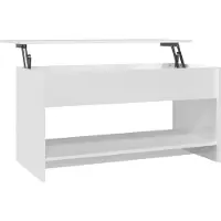 vidaXL Couchtisch Hochglanz-Weiß 102x50x52,5 cm Holzwerkstoff