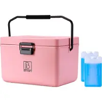 Brisby Kühlbox – Frigobox – 12 l – PINK – Inkl. ergonomischem Tragegriff, Trennwänden, Schneidebrettern, bis zu 40 Stunden Isolierung, inkl. 2 x 200 ml Kühlelemente
