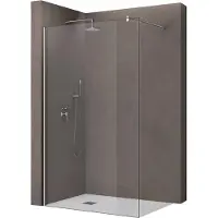 Doporro Luxus Duschwand für Dusche Duschabtrennung 90x200cm Walk-In Dusche 8mm ESG-Sicherheitsglas Klarglas inkl. Nanobeschichtung Bremen01K