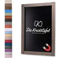 Die Kreidetafel Manufaktur Magnetische Kreidetafel - Magnettafel mit Holzrahmen / Landhausgrau 60x90cm