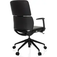 Hjh OFFICE Profi Bürostuhl ATMOS DESIGNER Ergonomischer Schreibtischstuhl mit Armlehnen Kunstleder Schwarz Drehstuhl für Büro, Zuhause