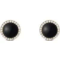 Daniel Wellington Gold-Plated Stud Earrings With Agate And Crystals - Audrey Dw00401408