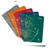 Clairefontaine Forever 5x Notizheft A5 FOREVER PREMIUM, 100% recycelt, 48 Blatt kariert, Weißes Recyclingpapier 90g - Sortiert 68482C