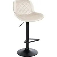 CLP Barhocker höhenverstellbar, Barstuhl Kasson drehbar mit Rückenlehne, modern - creme Material Samt