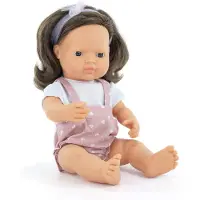 Miniland Kastanienbraune Babypuppe 38 Cm
