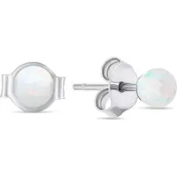 Brilio Silver - Fine silver stones with white synthetic opals EA625W