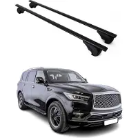 Omac Dachträger Grundtäger für Infiniti QX80 2014-2025 75kg Metall Schwarz 2 tlg
