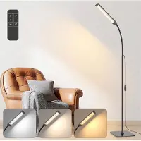 Lapamax LED Stehlampe Dimmbar 3 Lichtfarbe, 10W Leselampe Höhenverstellbar Flexibel Lampenarm, Ecklampe mit Timer für Schlafzimmer Wohnzimmer Büro