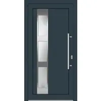 Haustuerenland.de Aluminium-Kunststoff Haustür nach Maß "LAURETTE" 71 mm Anthrazit RAL 7016 beidseitig innen öffnend DIN rechts