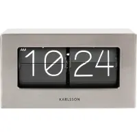 Karlsson Wand- und Tischuhr Boxed Flip Brushed Steel (20,5x7x11,5cm)