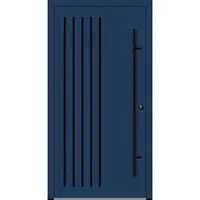Haustuerenland.de Flügelüberdeckende Aluminium Haustür "NAOMI" 82 mm RC2 BLACKLINE Saphirblau RAL 5003 beidseitig innen öffnend DIN rechts