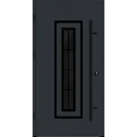 Haustuerenland.de Aluminium Haustür "FRAUKE" 82 mm RC2 BLACKLINE 8 Sprossenfelder Anthrazit RAL 7016 beidseitig außen öffnend DIN links