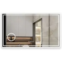 AICA Sanitär Badspiegel mit Schminkspiegel Uhr 160x80 cm Spiegel mit LED Beleuchtung Neutral-Warm-Kaltweiß Dimmbar Memory Touch Beschlagfrei