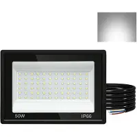 Peviasot LED Strahler Außen 50W, IP66 LED Fluter 120°, Kaltweiß 6000K, 1m Kabel ohne Stecker, 10er Set