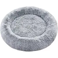 In And OutdoorMatch Hundekissen Sabina - Pluche - Grau - Hundekorb 100x20cm - Weich - Orthopädische Hundekissen