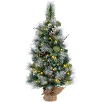 Northix 90 cm großer, künstlicher Weihnachtsbaum mit Beleuchtung und Zeitschaltuhr