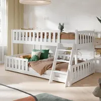 KIDS Collection Etagenbett 90x200 / 120x200 Kinderbett Jugendbett Stockbett Hochbett mit Leiter, Rausfallschutz & Lattenrosten, Kinder Bett von 4. bis 16. Lebensjahr Weiß
