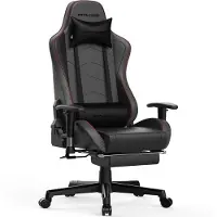 GTPLAYER Gaming Stuhl Mit Fußstützen Bluetooth Lautsprecher Musik Stuhl Ergonomischer Computerstuhl Schreibtischstuhl Gamer Stuhl schwarz