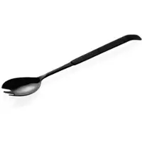 WAS Germany 8x Salatbesteck Salatgabel Kitchen Tool 1887, 24 cm, mit schwarzer PVD Beschichtung, Chromnickelstahl