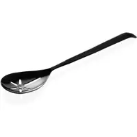 WAS Germany 6x Servierlöffel Kitchen Tool 1887, 32 cm, geschlitzt, mit schwarzer PVD Beschichtung, Chromnickelstahl