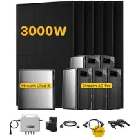 EcoFlow Stream Ultra X, Solaranlage mit Speicher, mit 6 x 500W Bifazialen Solarmodulen, by Powerness - Stream Ultra X + 5 x Stream AC Pro | 13440Wh / 1 x Smart Meter / Standardversand
