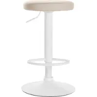 CLP Barhocker Ponte Kunstleder-Bezug | Farbe creme Gestell Farbe weiß