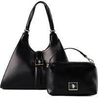 U.S. POLO ASSN. Schultertasche Handtasche Margaret Shoulder Bag Black schwarz