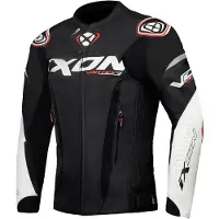 Ixon Vortex 3 JKT Schwarz Weiß Motorrad Lederjacke Größe 2XL