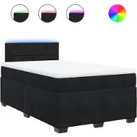 vidaXL Boxspringbett mit Matratze Schwarz 120x190 cm Samt