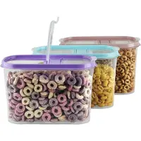 My-goodbuy24 Schüttdosen 3er Set 1,4 Liter Vorratsdosen Müsli Frischhaltedosen Müslibox bunt