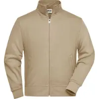 James & nicholson Sweat-Jacke mit Stehkragen und Reißverschluss stone, Gr. XXL
