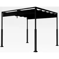 Markenlos Pergola 3x3 m Terrassenüberdachung Wasserdicht Stabil Winterfest Pavillon Gartenpavillon mit Verstellbaren Schattenbereichen Sonnenschutz für Garten Terrasse & Balkon, Schwarz