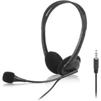 ACT Headset mit 3,5-mm-Audioanschluss, Büro/Callcenter, Kopfhörer, Schwarz