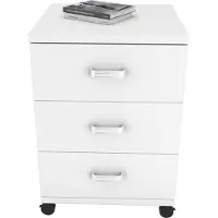 Ebuy24 Holz Rollcontainer Bürocontainer Schublade Tobila VCM Weiß