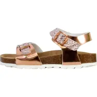 The Divine Factory Kinder Pantoletten aus Leder mit verstellbaren Riemen, flacher Absatz