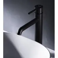 AM.PM Waschtischarmatur Hoch Schwarz Wasserhahn Bad Waschbecken Armatur Einhebelmischer Badarmatur Mischbatterie für Badezimmer Aufsatzwaschbecken