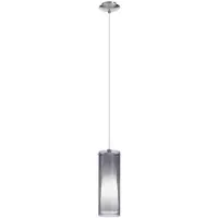 Eglo Pendellampe Pinto Nero, 1 flammige Pendelleuchte, Material: Stahl, Farbe: Nickel matt, Glas: Rauchglas, opal matt, weiß, Fassung: E27