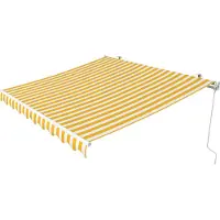 Paramondo Gelenkarmmarkise 350x250cm Markise Outdoor Sonnenschutz Gelb Weiß Easy