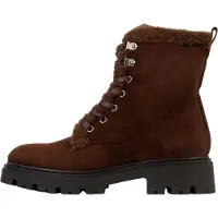 Super Mode Stiefeletten mit Schnürung und Reißverschluss, runder Schuhspitze und flachem Absatz