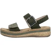 Rieker Rimo Sandalen aus Leder mit Keilabsatz, offener Spitze und Riemchen
