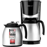 Clatronic Kaffeeautomat mit Thermokanne für 8-10 Tassen Filterkaffee | Tropfstopp & Auto-Abschaltung | 2 Thermokannen je 1 Liter | KA 3328 schwarz