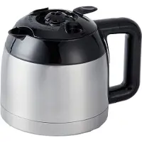 Cloer 5258 Filterkaffeemaschine für 10 Tassen, 3 Aromastufen, LCD-Touch-Display, Timer, Tropfstopp & Auto-Off, inkl. Messlöffel, Isolierkanne, Edelstahl, 800 W
