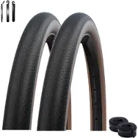 Schwalbe 2 x TLE E-25 G-One Speed Performance Race Guard 27,5 x 2,00 (50-584) Bronze + 2 x Schläuche AV19 inkl. Reifenheber