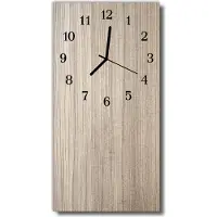 Tulup Glasuhr Wanduhr Küchenuhr Echt-Glas 30x60 Holz Beige