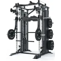 ATLETICA Fortress Multipresse Set | MOVE | Kraftstation mit Jammer Arms, Smith Machine & 360° Cable Cross | Kabelzug mit 180 kg Steckgewichten