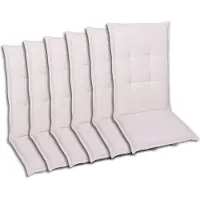 GO-DE Textil, Sesselauflage Hochlehner, 6er-Set, Farbe: weiß, Maße ca.: 120 cm x 50 cm x 6 cm