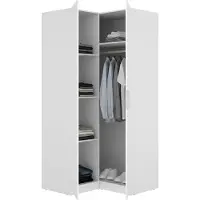 Dmora Luber - Kleiderschrank 2-türig, 95x204h cm Weiß, Garderobe
