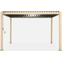 Sweeek - Bioklimatische Pergola mit Lamellendach Triomphe 3x4m - Helles Holz